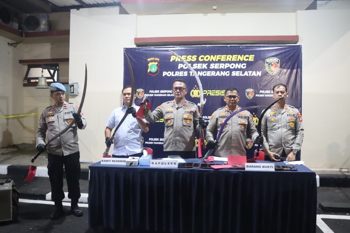 Aksi tawuran yang nyaris pecah di Serpong berhasil digagalkan aparat Polsek Serpong pada Sabtu (9/8/2025) dini hari.