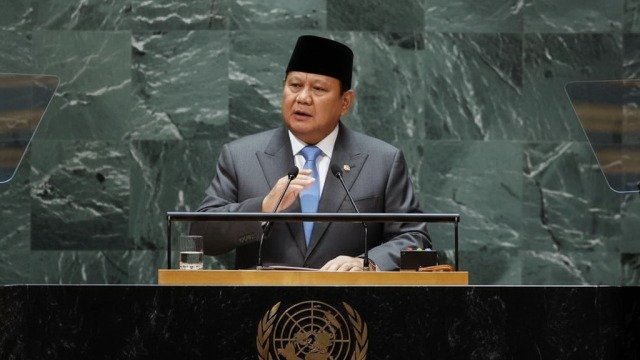 Presiden Prabowo Subianto di Sidang Majelis Umum PBB ke-80 di New York, Selasa (23/9/2025).