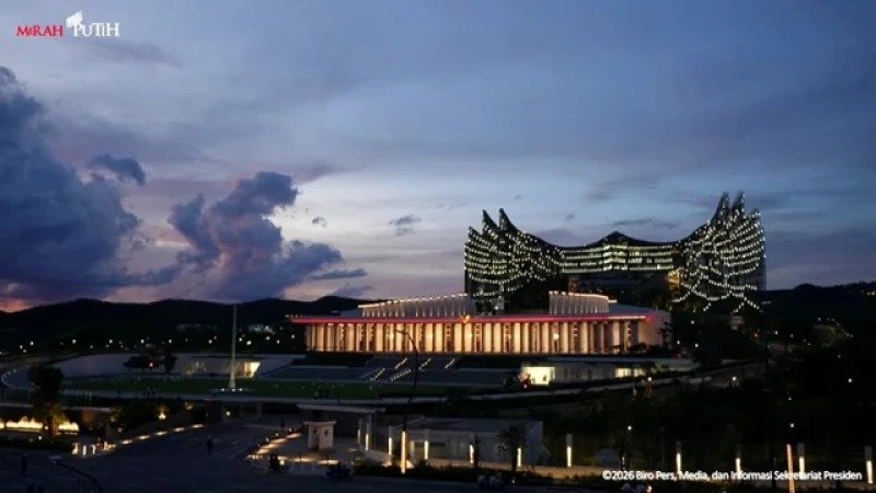 Kompleks Istana Kepresidenan di Kawasan Inti Pusat Pemerintahan (KIPP), IKN. Foto: Biro Setpres