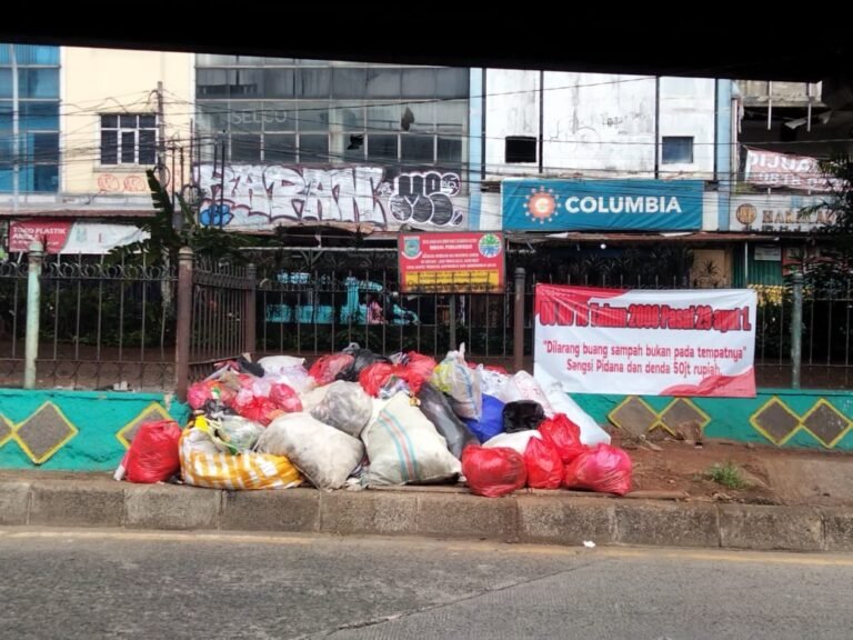 Tumpukan sampah di bawah flyover Ciputat, Tangsel, Kamis (1/1/2026) Foto: Dok. MonitorUpdate.com