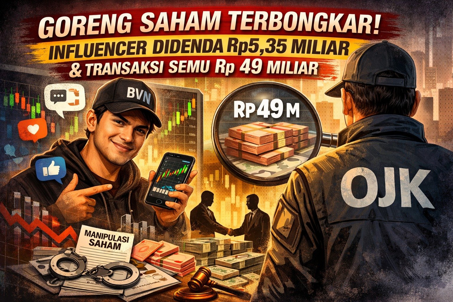 Influencer Saham Didenda Rp5,35 Miliar, OJK Bongkar Skema Goreng Saham hingga Rp49 Miliar