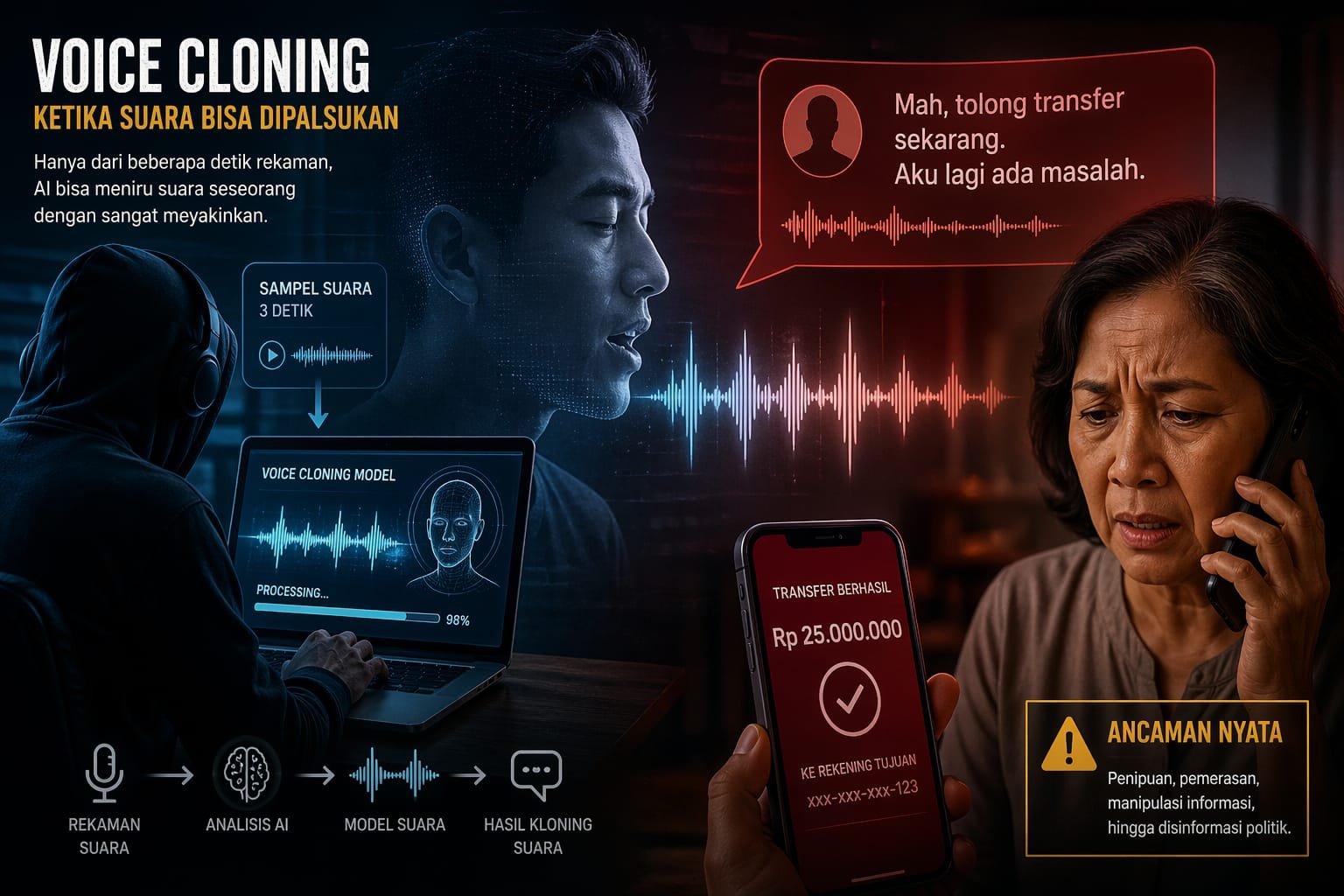 Suara Bisa Dipalsukan, Kepercayaan Dipertaruhkan: Voice Cloning Mengintai Indonesia