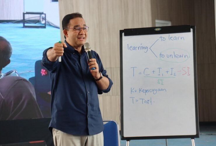 Anies Baswedan dalam forum pendidikan bertajuk “Integritas Karakter, Kompetensi, & Teknologi dalam Pendidikan di Indonesia” di Universitas Paramadina Kampus Cipayung, Jakarta Timur, Rabu (6/5/2026). Foto: Istimewa