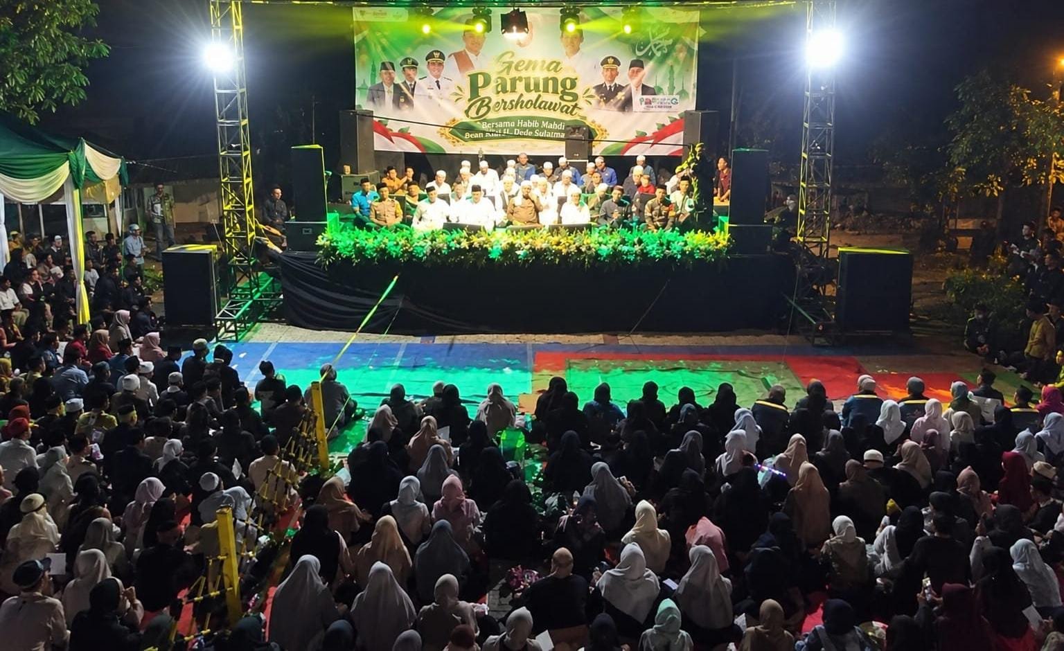 Peringatan Maulid Nabi Muhammad SAW 1448 H di Kecamatan Parung dihadiri ribuan warga, pada Sabtu (12/9/2026) malam.(Foto: Istimewa)