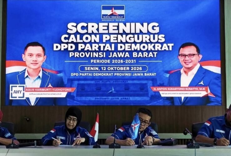 DPD Demokrat Jawa Barat resmi menggelar agenda Screening Calon Pengurus Periode 2026–2031, Senin (12/10/2026). (Foto: Istimewa)